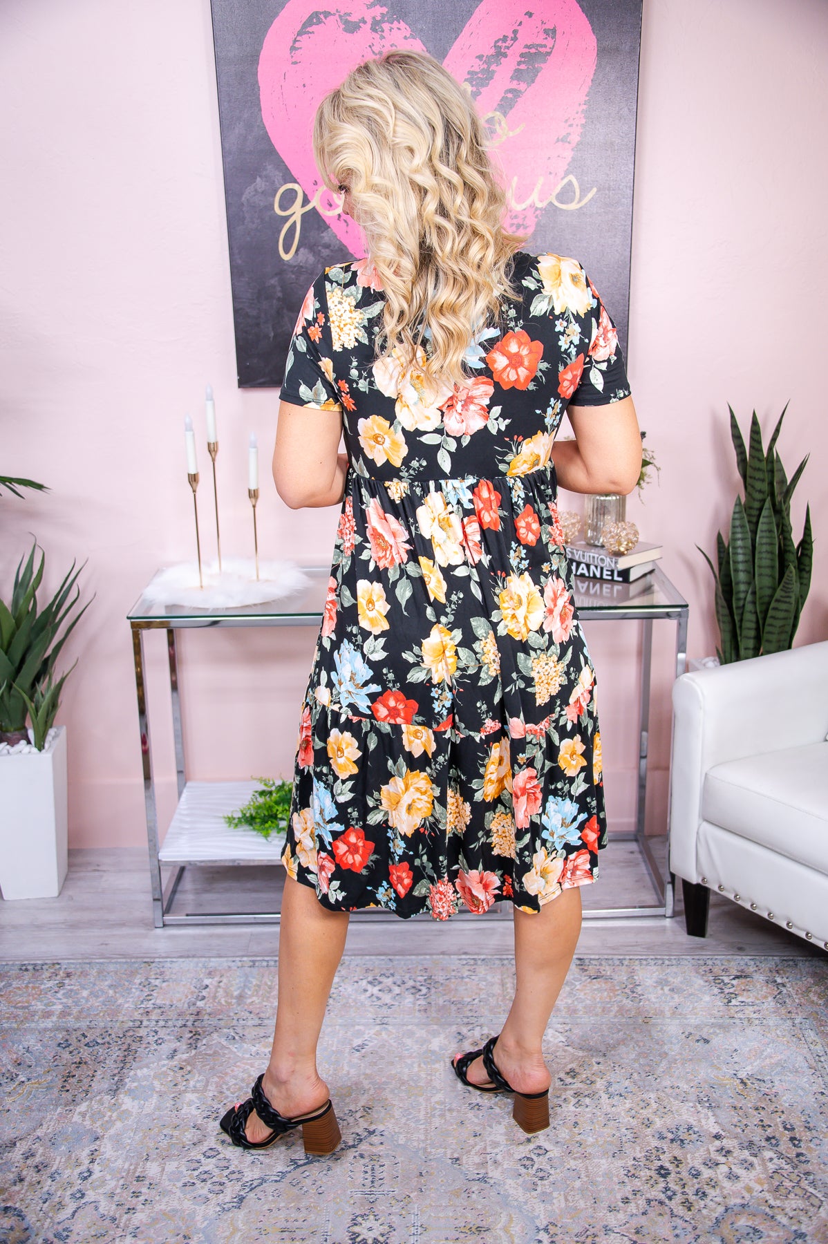 Styled To Perfection Black/Multi Color Floral Dress - D4950BK