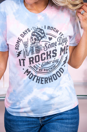 Somedays I Rock It Coral Dream Tie Dye Graphic Tee - A2878CO