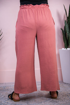 Summers In Italy Mauve Solid Front Tie Palazzo Pants - PNT1566MV