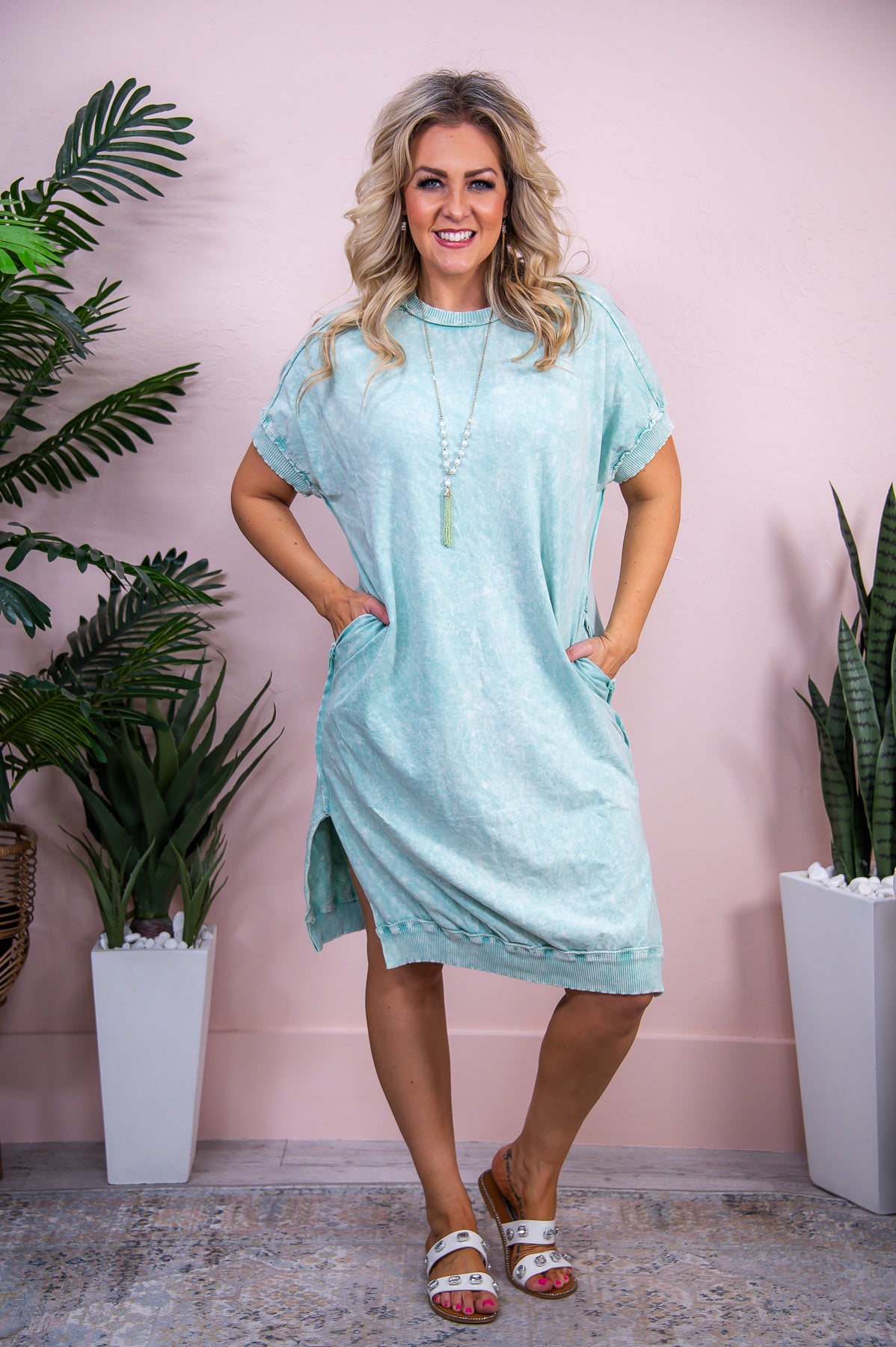 Our Final Song Mint Solid Dress - D5125MT