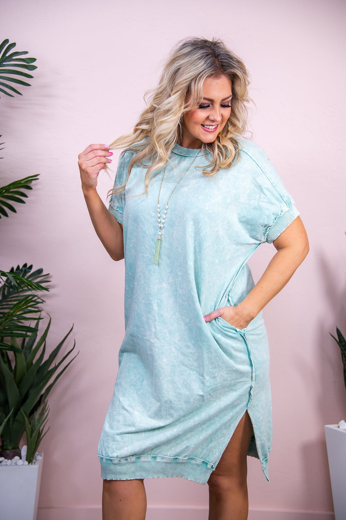Our Final Song Mint Solid Dress - D5125MT