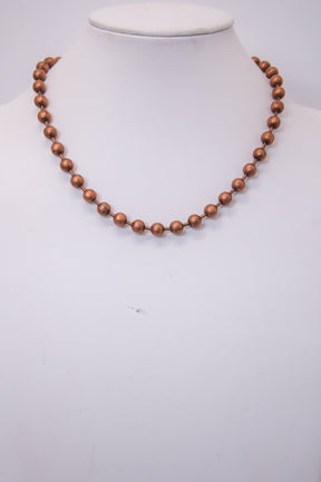 Copper Metal Bead Necklace - NEK4249CP