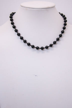 Black Metal Bead Necklace - NEK4253BK