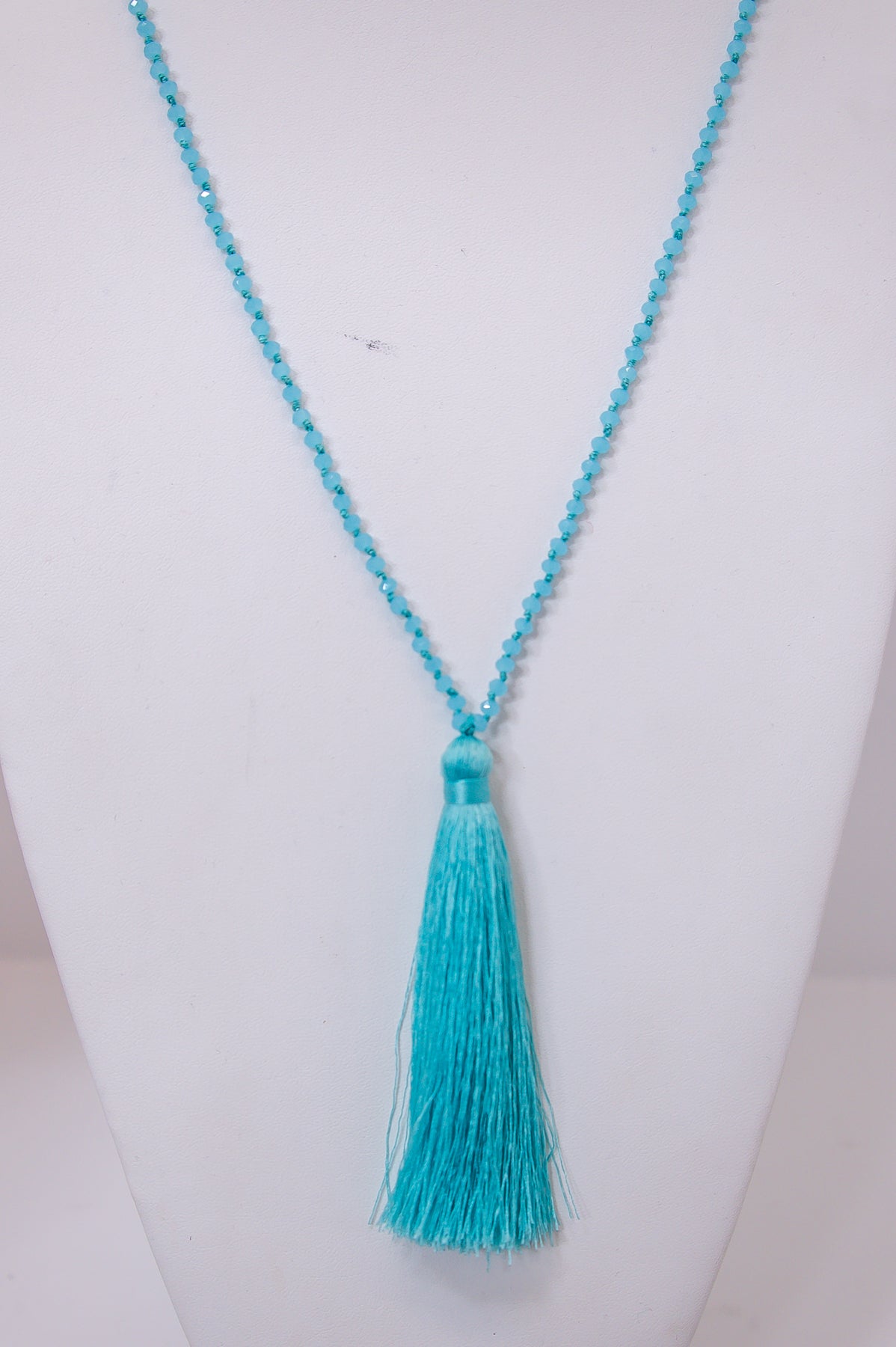 Turquoise Beaded/Tassel Necklace - NEK4255TU