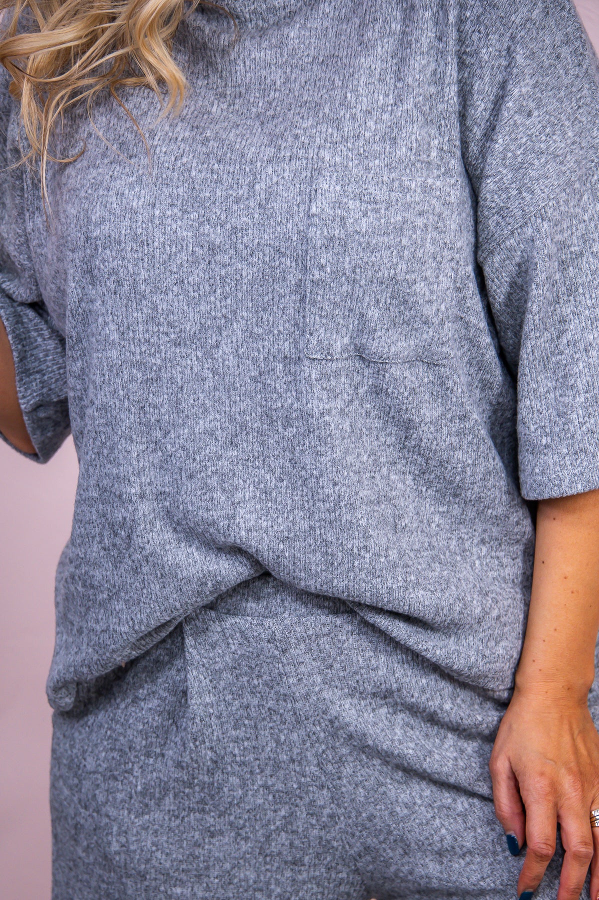 Keeping It Cozy Heather Gray Solid Top - T8338HGR