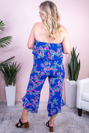 Capture The Magic Blue/Multi Color Floral Romper - RMP808BL