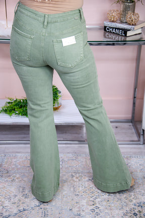 Magdalene Olive Solid Jeans - K1030OL