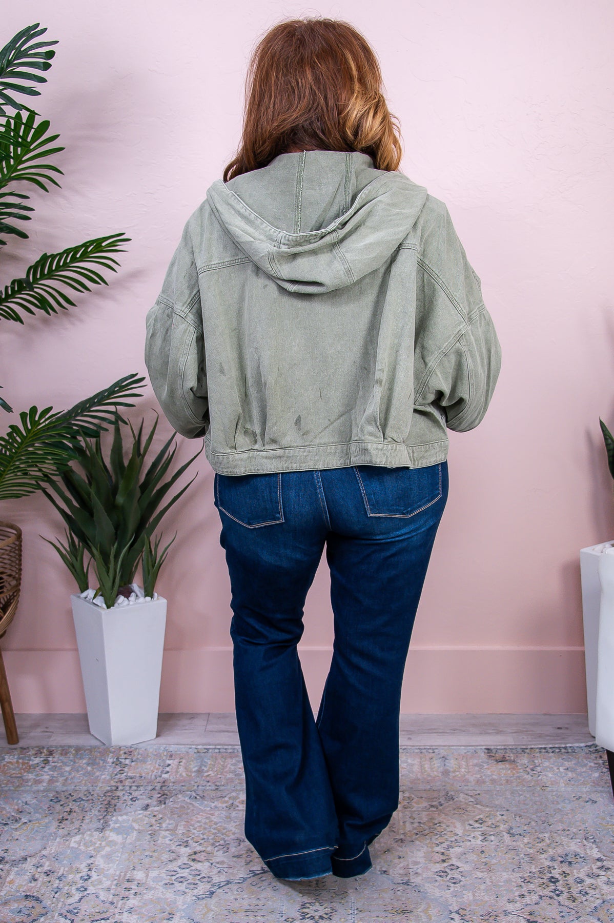 A Day In The Life Olive Solid Denim Jacket - O5082OL