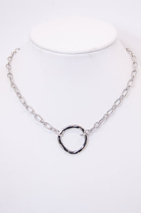 Silver Hoop Charm Necklace - NEK4279SI