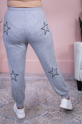 Dreaming Of Stars Heather Gray/Black Star Top/Jogger (2-Piece Set) - T8364HGR