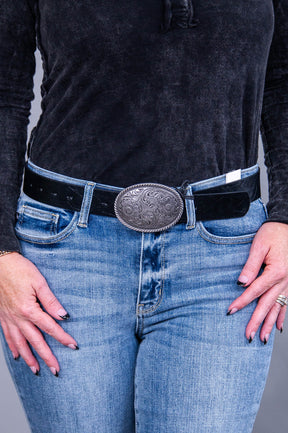 Black/Floral Belt - BLT1313BK