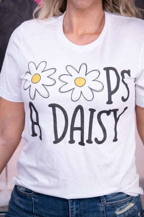 Oops A Daisy White Graphic Tee - A2695WH
