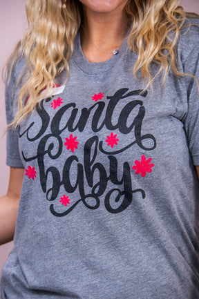 Santa Baby Premium Heather Gray Graphic Tee -A3063PHG