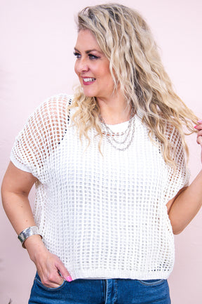 Beyond Breezy Ivory Solid Knitted Top - T9051IV