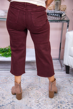 Becky Burgundy Solid Jeans - K1033BU