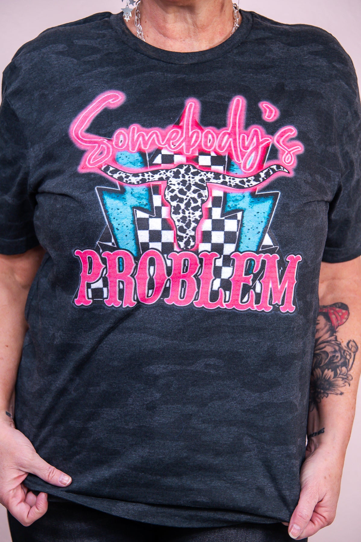 Somebody's Problem Storm Camouflage Graphic Tee - A3218SCA