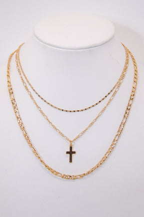 Gold Stackable Cross Pendant Necklace - NEK4283GD