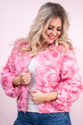 Love Can't Be Hidden Pink Floral Jacket - O5367PK