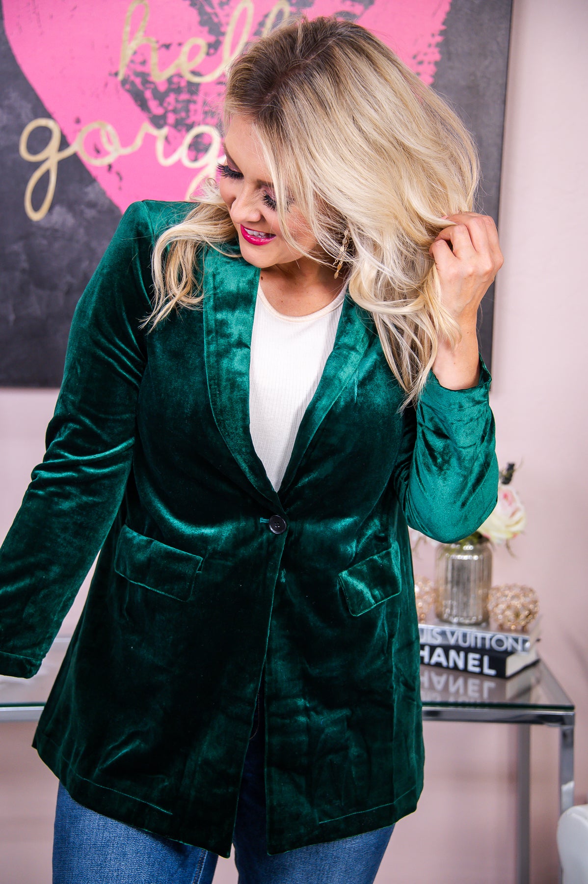 A Touch Of Fall Emerald Green Suede Cardigan - O4900EGN