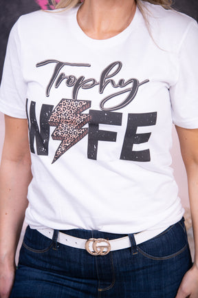 Trophy Wife White Graphic Tee - A2718WH