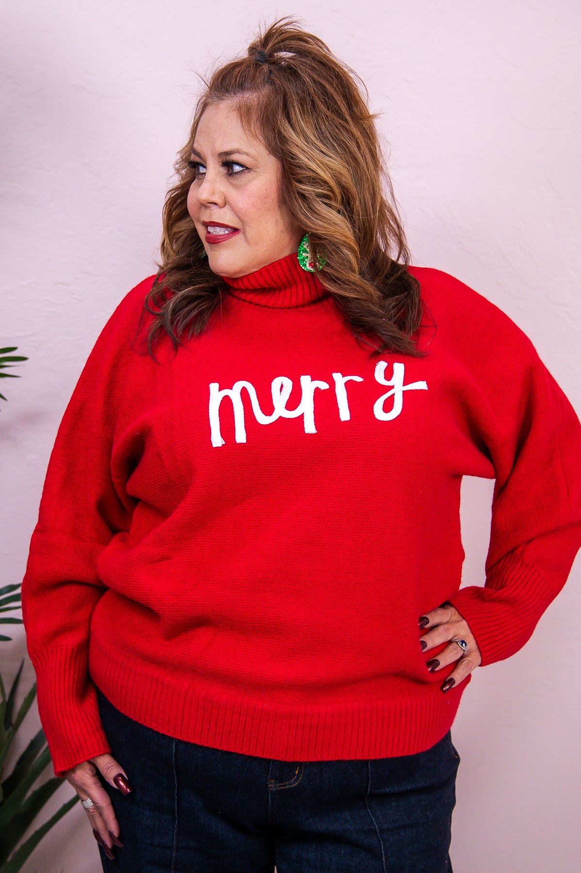 Little Miss Merry & Bright Red/White Knitted Sweater Top - T8395RD