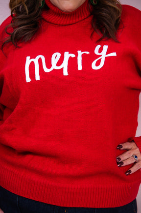 Little Miss Merry & Bright Red/White Knitted Sweater Top - T8395RD