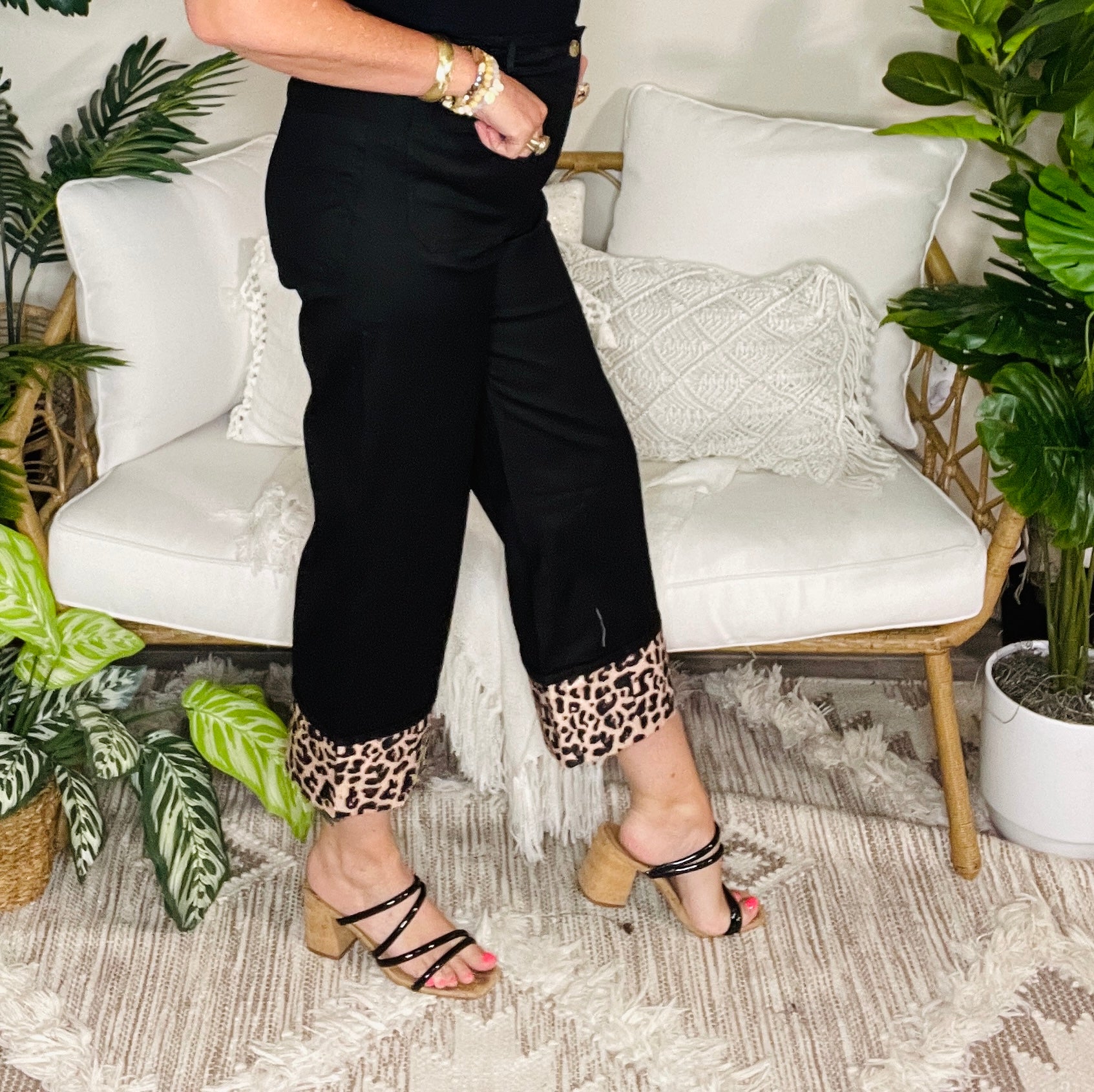 Wild Hem Black Pants - P126BK