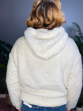 Warm And Fuzzy Ribbed Edge Plush Hoodie