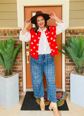 Plaid About You Barrel Jean - J087PLD