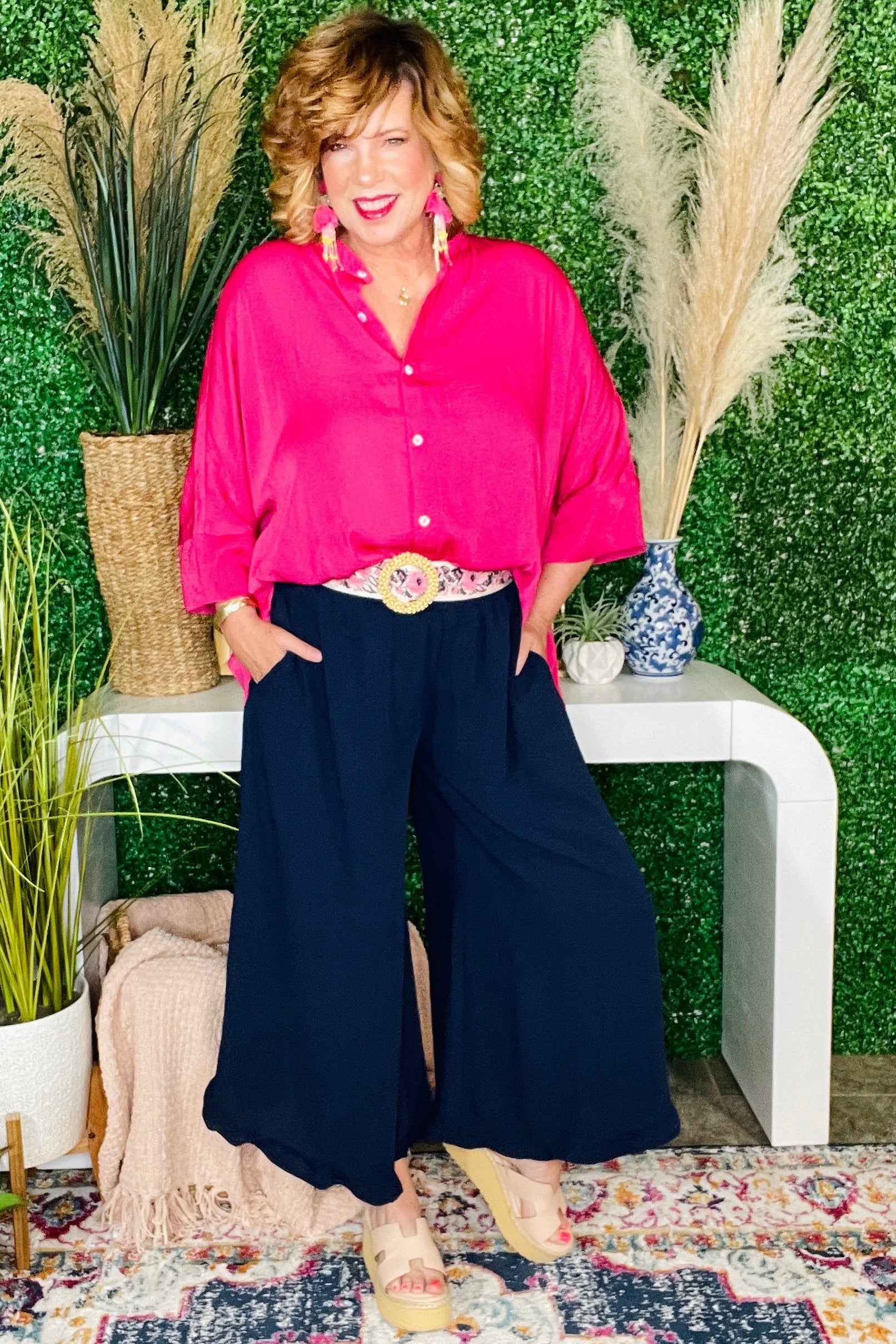 Sassy In Satin Fuchsia Top - S760FU