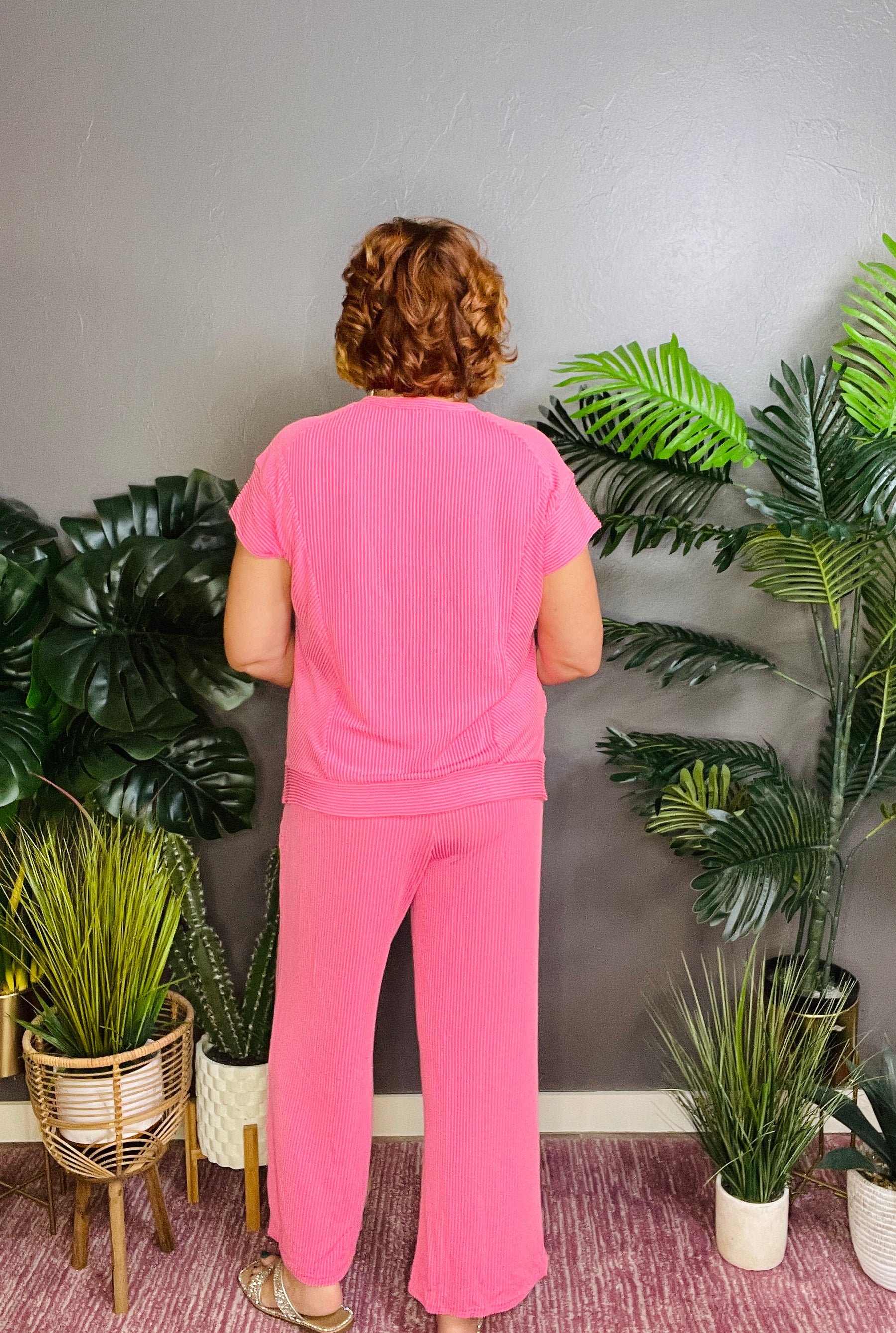 Setting The Scene Pink Top And Pant Set