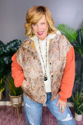 Paisley All The Way Orange Sleeve Jacket - OT077MU