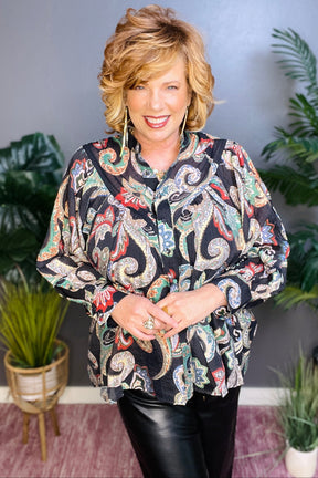 Paisley Made Pretty Top - S105BK