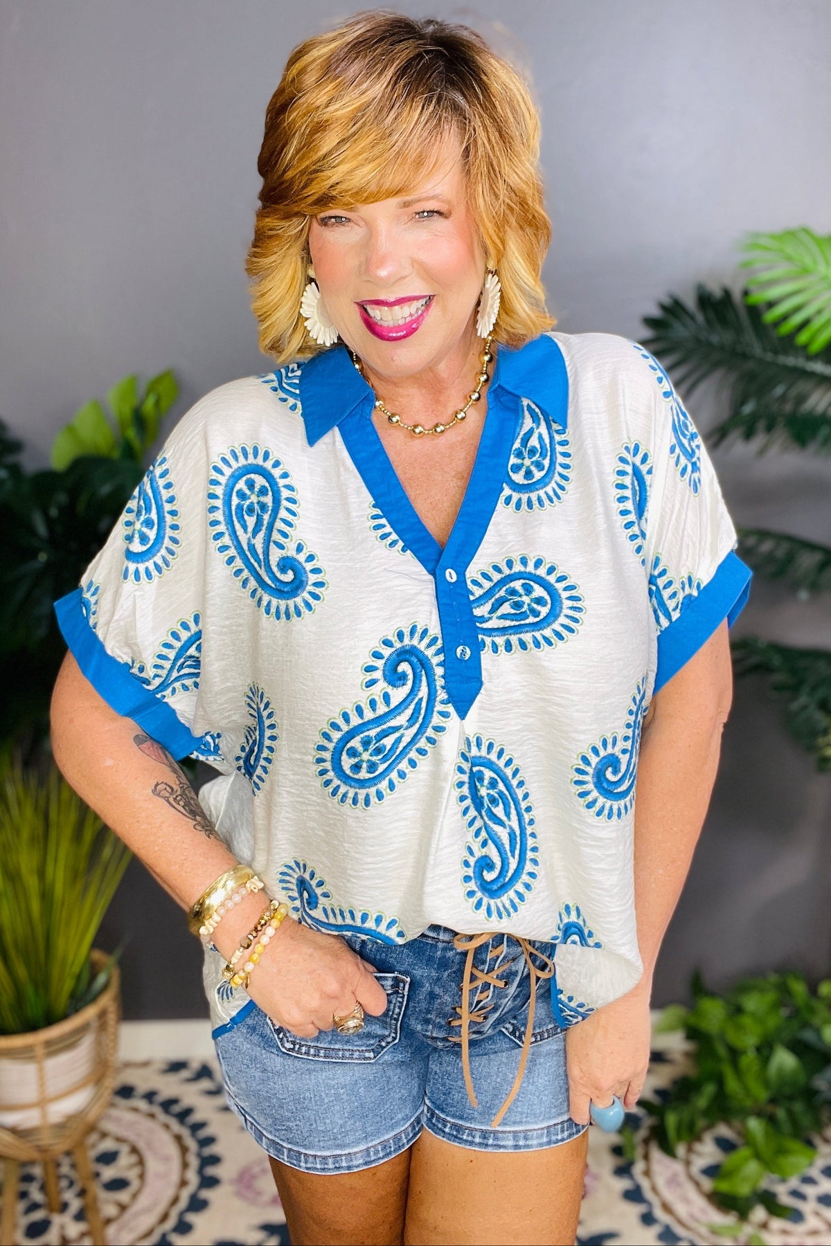 Little Bit Extra Paisley Print Top