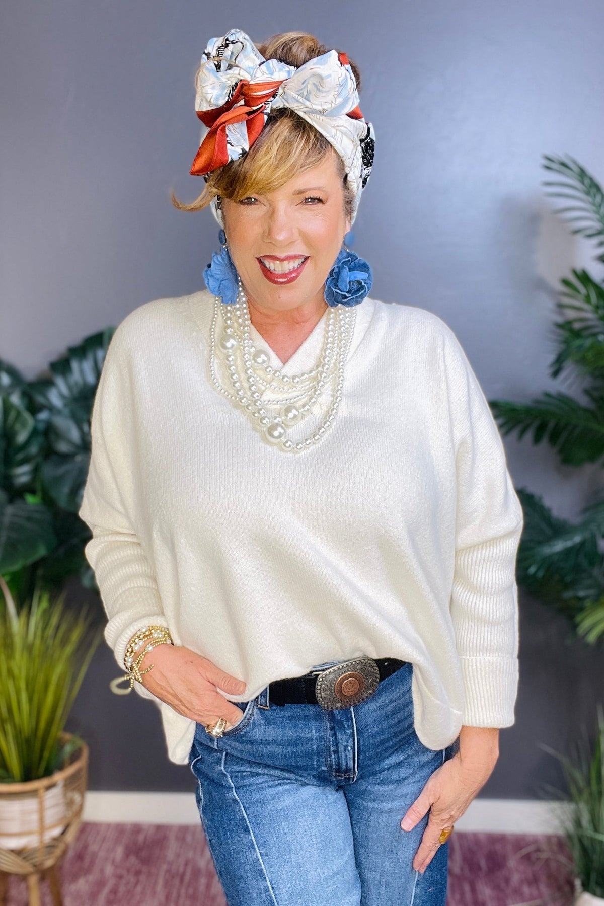 Simply Dreamy Cream V-Neck Sweater