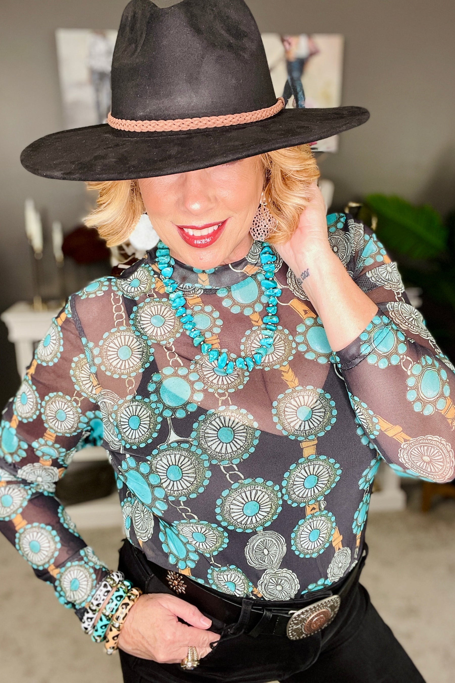 Little Bit Country Mesh Top - S089TU