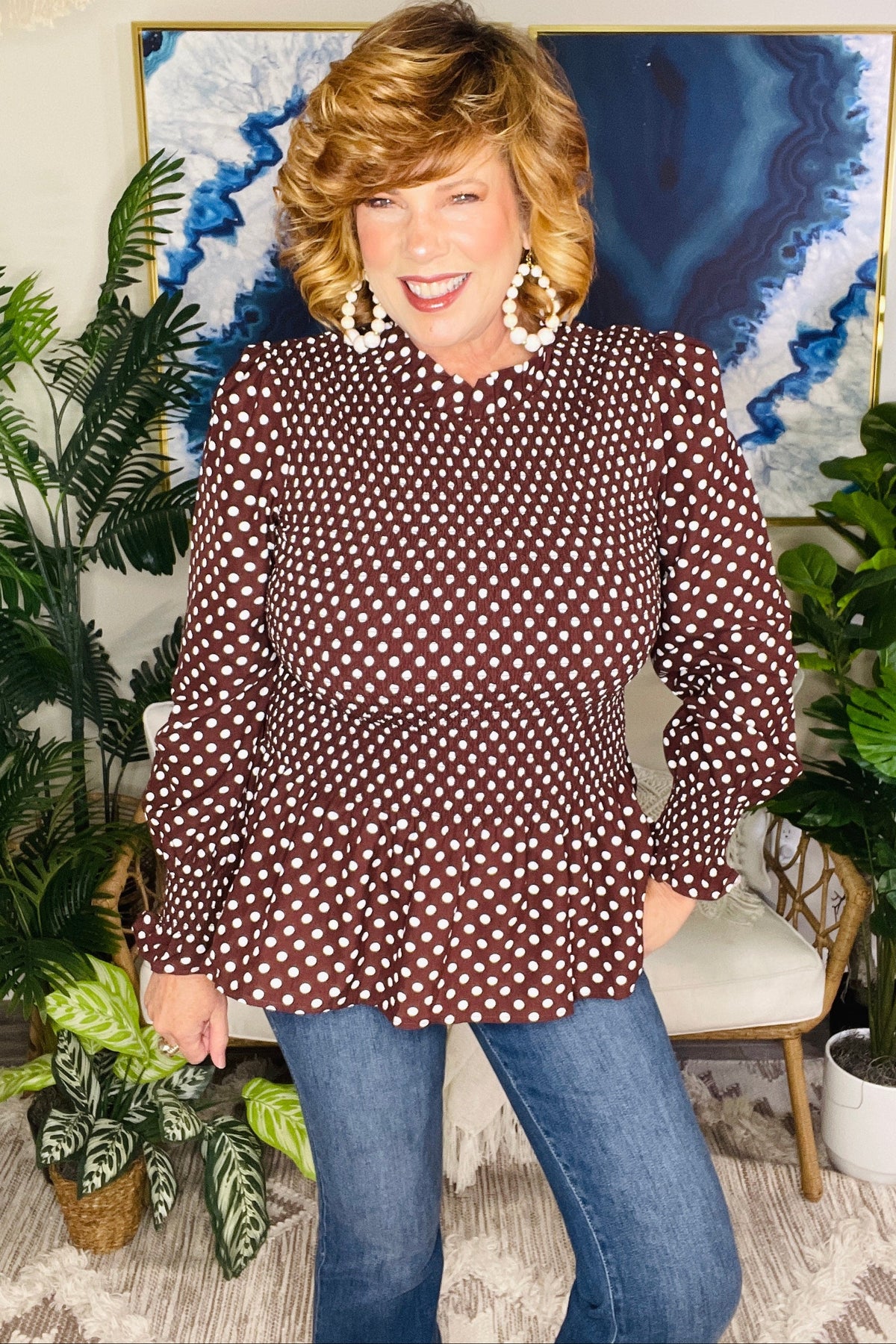 Darling In Dots Ruffle Hem Top