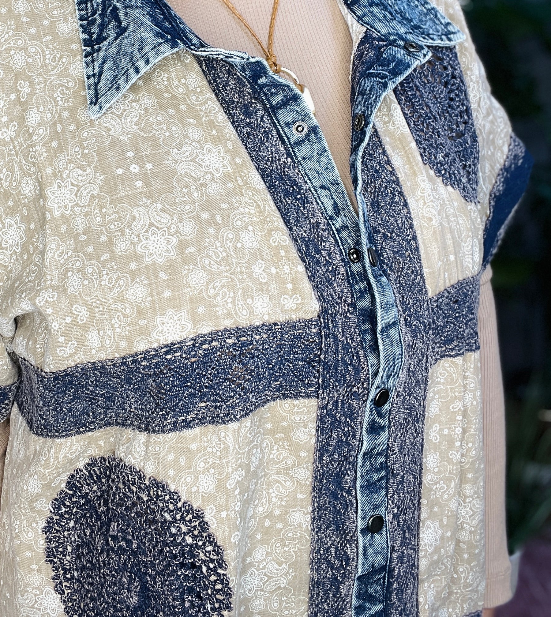 Free Spirit Denim Boho Top - S076DN