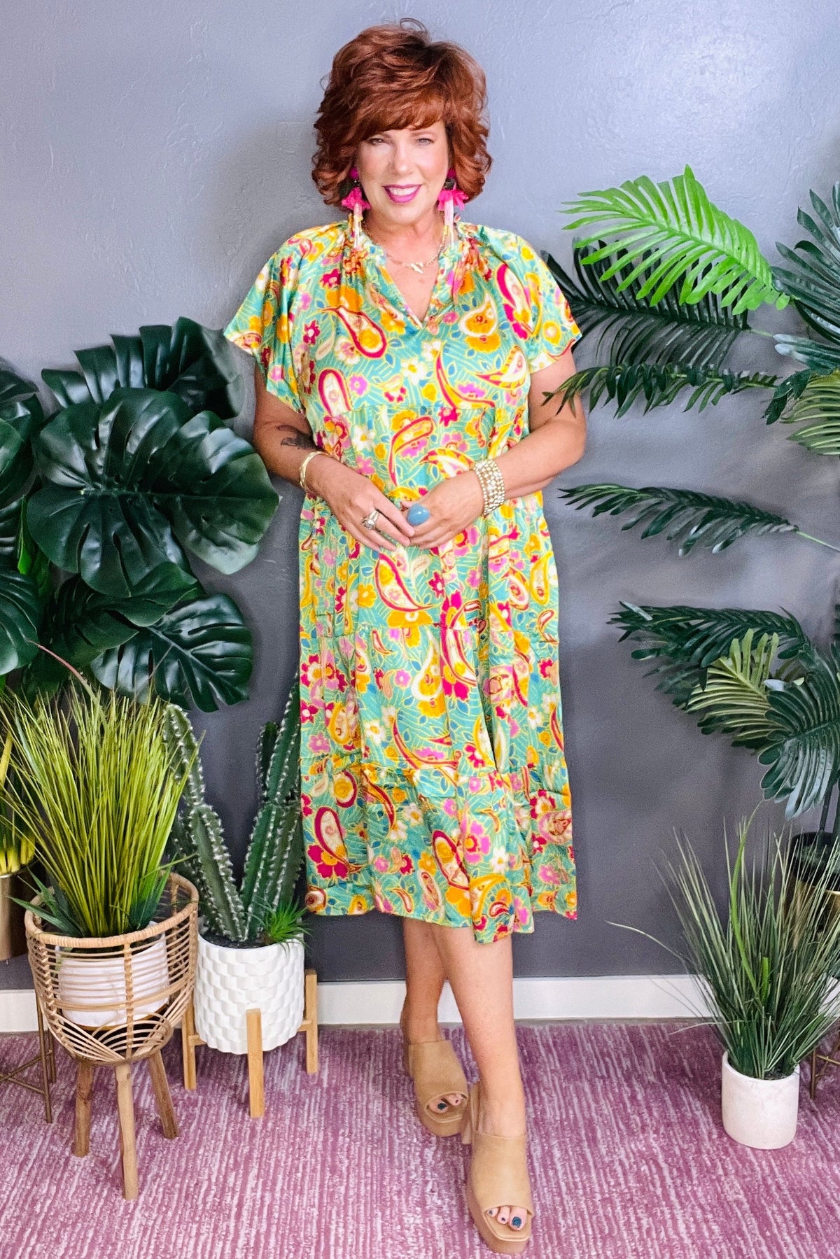 Tropical Breeze Midi Dress - DR087MU