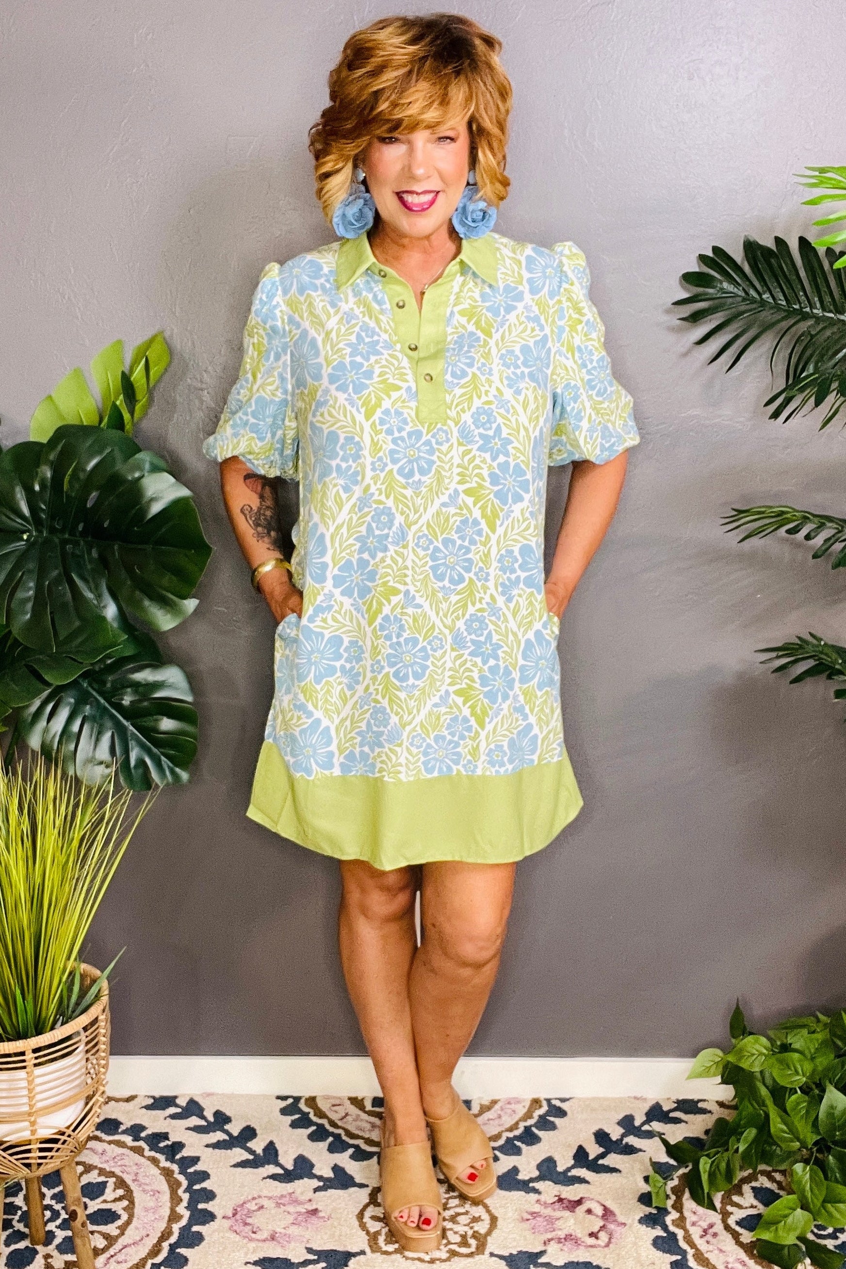 Coastal Luxe Floral Print Dress