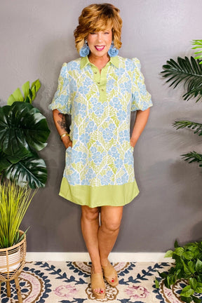 Coastal Luxe Floral Print Dress
