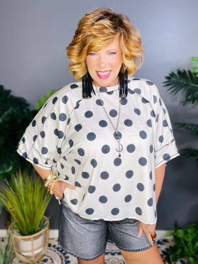 Dot to Dot Polka Print Boxy Tee - S740BW