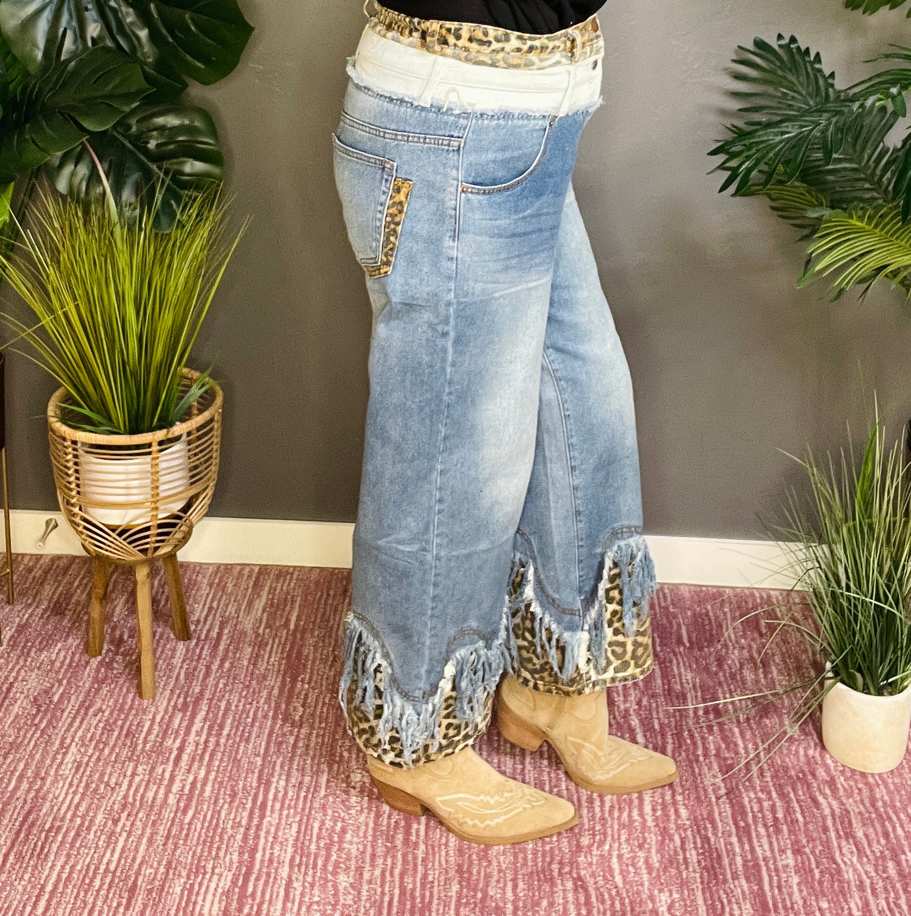 Hide And Peek Layered Jean - J008DN