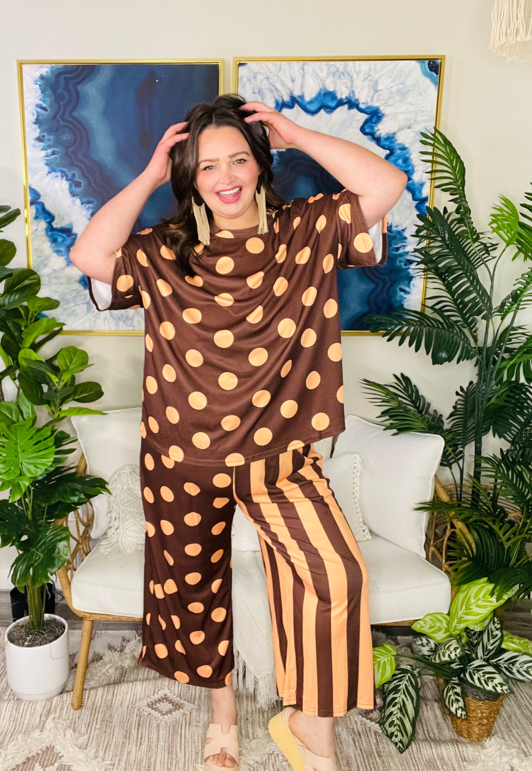Spots And Stripes Top And Pant Set - SET112BR