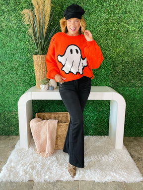 Hey Boo Halloween Sweater ~ S002OR