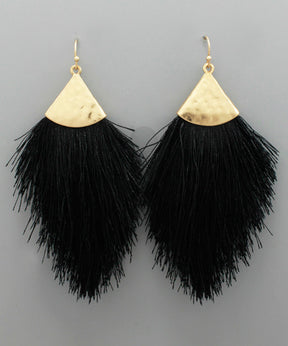 Hammered Fringe Earrings - E008 (11 Colors)
