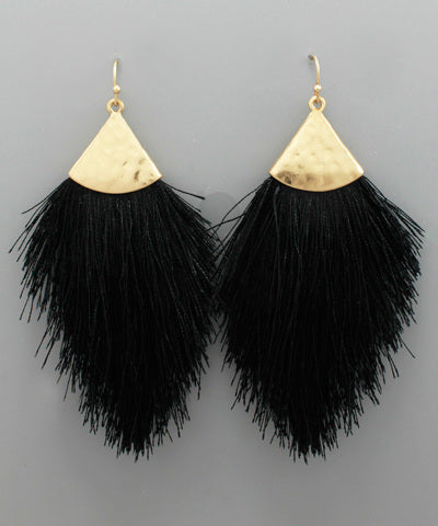 Hammered Fringe Earrings - E008 (11 Colors)