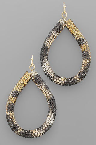 Brown Animal Print Bling Earrings - E025BR