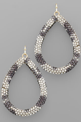 Black Animal Print Bling Earrings - E026BK