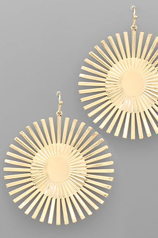 Gold Sunburst Earrings - E030GO
